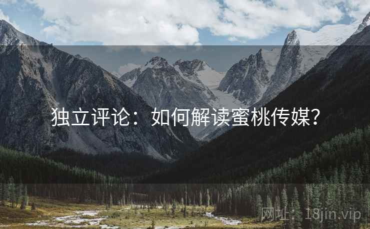 独立评论：如何解读蜜桃传媒？