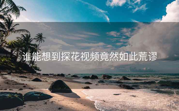 谁能想到探花视频竟然如此荒谬